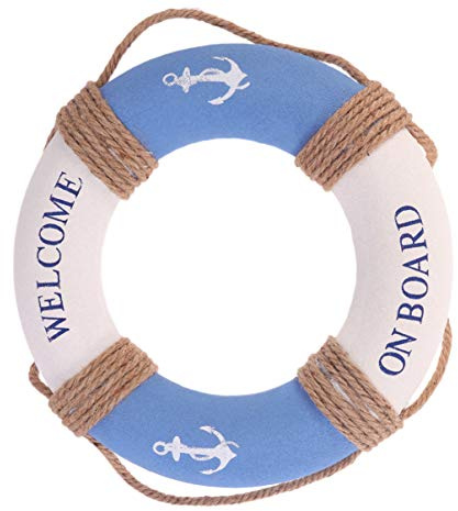 Amosfun 1pieza Aro Decorativo Colgante De Ancla Azul Adorno Mediterráneo Para Pared Para Decoración De Hogar Restaurante