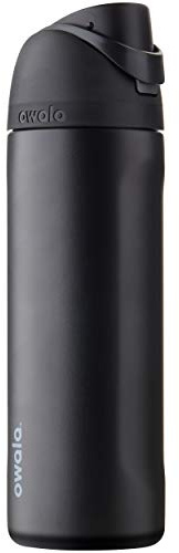 Owala FreeSip Insulated Stainless Steel Water Bottle with Straw, BPA-Free Sports Water Bottle, Great for Travel, 24 Oz, Very, Very Dark