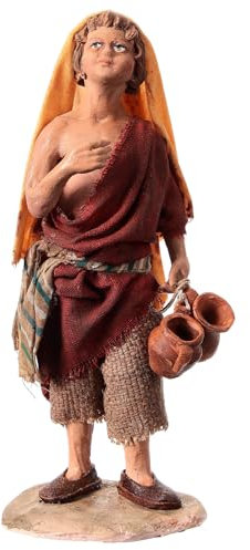 Ragazzo con anfore presepe 18 cm Angela Tripi terracotta