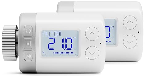 Honeywell Home Smart Radiator Thermostat Valve/HR 27 ECO ETRV/Programmable Thermostatic Radiator Valve/Digital Intelligent Central Heating Controller/White / 2-Pack