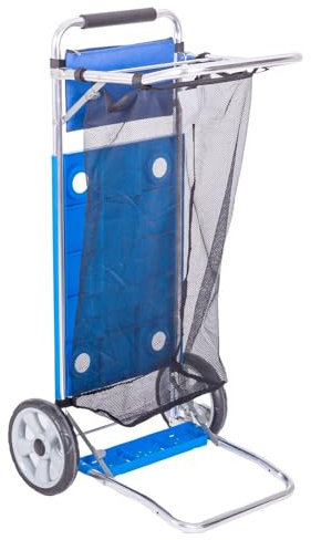 LOLAhome Mejorado y renovado. Carro portasillas Plegable de Aluminio con 2 Ruedas de 52x37x105 cm y función Convertible en Mesa