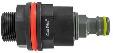 1/2 bsp (21mm Hole) or 3/4 bsp (26mm Hole) Water Butt/rain Barrel/Tank Outlet Adaptor/Connector+Hose Connector (1/2 bsp (21mm Hole))