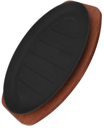 Sartén de hierro de 12 pulgadas para servir pescado frito, de carne caliente