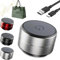 Buzzgo Echo Speaker, Mini Buzzgo Speaker Bone Conduction, Compact Speakers with Enhanced Bass, Pocket-Sized with USB-C Charging, Button Control, Unique Adhesive Design, For Smooth Surface (Silver)