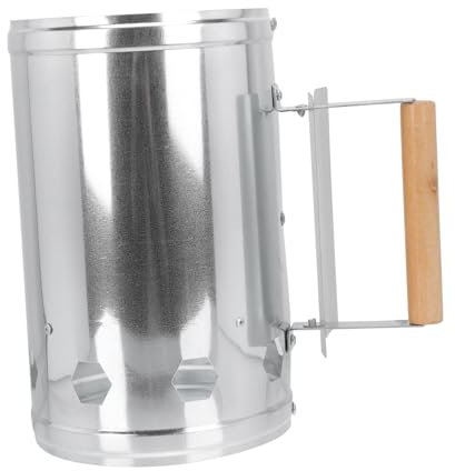 Toyvian 1pezzi Secchio per Accendifuoco Barile Combustione Esterno Campeggio all Aperto Manico Legno Isolamento Termico Protezione Calore Laminato Resistente Durevole Ventilazione Flusso a