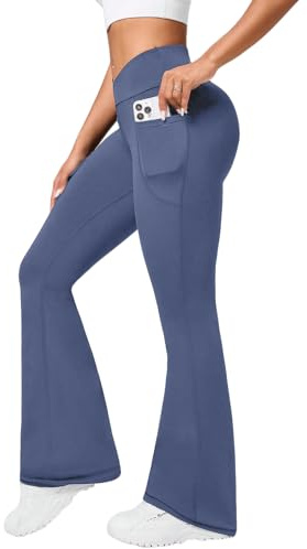 Neteson Pantalon Mujer Campana Yoga Pantalones Acampanados Flared Leggins | Yoga Pants Bootcut Pantalon Push Up Elastico Cintura Alta Mallas Deportivos