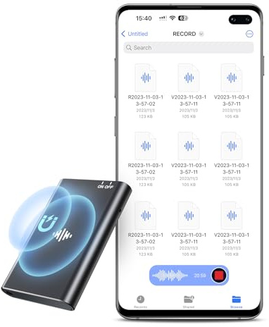 disoidoe 64GB Diktiergerät mit Magnetischer Funktionalität, Rauschunterdrückung DSP 4.0, OTG-Funktion, 1800h Speicher - Aufnahmegerät und Voice Recorder für Vorträge, Kurse, Konferenzen