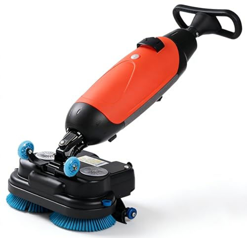HNBYLMM 3 in 1 Commercial Floor Scrubber Machine, Professional Floor Cleaner Polisher with 2 Brushes, Cordless Design, 90-120 Min Battery, 430mm Wide Cleaning, for Concrete, Tile & Sealed Floors