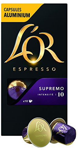 L'Or Espresso Café Supremo - Intensité 10 - 10 Capsules en Aluminium Compatibles avec les Machines Nespresso®*