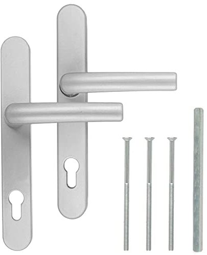 Premium Drückergarnitur DHS 92mm - Schildbreite 32mm, Farbe:Silber F1, Griffart:Griff-Griff