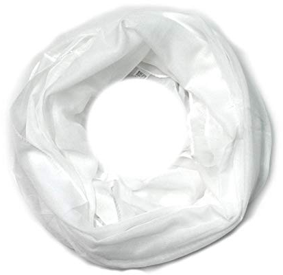 Euly Uni Loop Schal Loopschal Rundschal Schlauchschal Tuch Halstuch Seide (Weiß)
