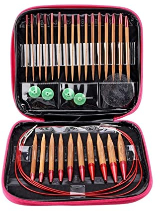 Rundstricknadel, austauschbare Carbonized Bamboo Needles Set Aluminium Rundstricknadeln Ring Set