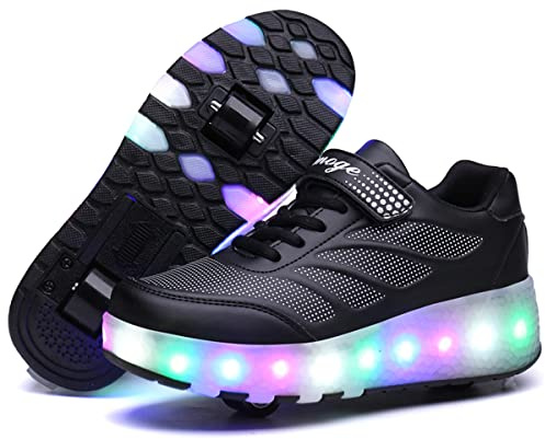 Scarpe con rotelle da Bambina Scarpe con luci Ragazza Scarpe da LED Ruota Skateboard Sneaker Sportive con Rotelle Automatiche Ruota Multisports Skateboard Sneaker con Ruote per Bambini…
