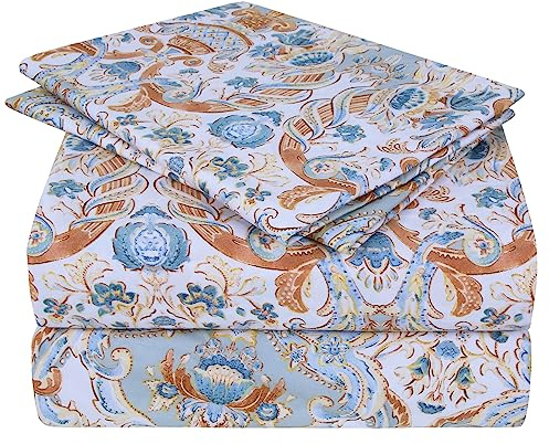 JSD Vintage Pattern Duvet Cover Set King Size 4 Piece Soft Microfiber Extra Deep Pocket