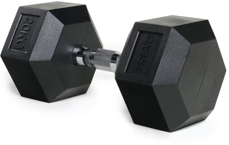 TREXO Hexagon Hanteln 20 kg Hex Kurzhanteln mit Durable Gummierte Gusseisen für Krafttraining mit Ergonomischen Verchromte Griff Gewichte Training Zuhause Hantel für Männer un Frauen
