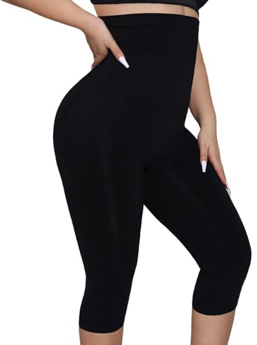 Takusun - Leggings moldeadores para Mujer, Control de Abdomen, Cintura Alta, sin Costuras, moldeadores de Cuerpo, Levantamiento de glúteos, Adelgazante de Muslos, Negro -, S