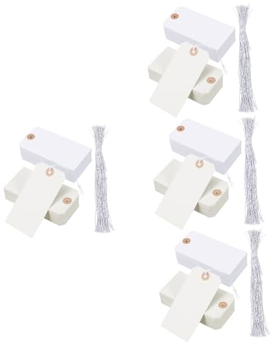 Operitacx 400 Stk Kleidungsetikett Etiketten Halskette Leere Tags Mit Löchern Tags Zur Beschriftung Leere Preisschilder Warenanhänger Inventar-tags Kofferanhänger Mit Seil Schmuck Papier