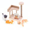 Quintrost Mini Katzenkratzbaum Puppenhaus, 1:12 Katzenklettergerüst Set, Holz Simulierter Katzen Mini Modell Ornamente Spielzeug, Puppenhaus Katze DIY Dekor Zubehör (Holzfarbe)