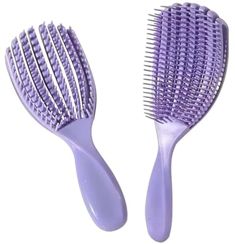 Haarbürste 2 Stück: Haarbürste Ohne Ziepen, Entwirrbürste für Damen, Herren & Kinder, Profi Entwirrbürste für Lockige Haare Glattes Haar Nasse und Trockenes Haar, Detangler Bürste Haarstyling Bürste
