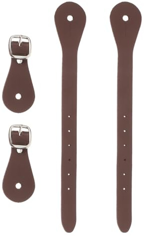Cabilock Correas Ajustables para Espuelas de Botas Vaqueras 2 Unidades de Cuero Sintético PU Marrón Oscuro Accesorios de Equitación para Hombre y Mujer Equipo Ecuestre para Uso al Aire