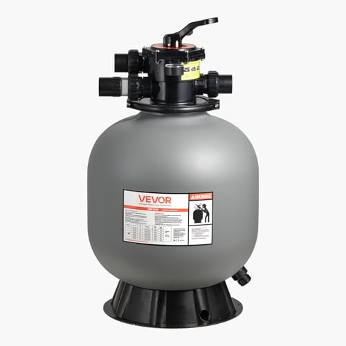 VEVOR Sand Filter, 20-Inch, 50 GPM Above Inground Swimming Pool Sand Filter System, with 7-Way Multi-Port Valve, Backwash, Rinse, Recirculate, Waste, Winter, Closed Modes, for Above In Ground Pools