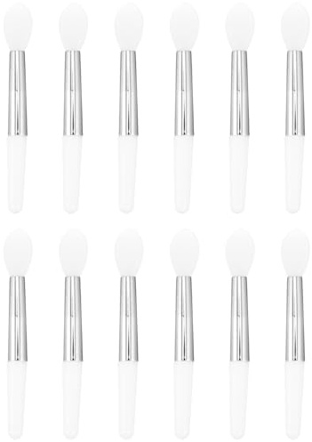 AUTSUPPL Aplicador de Labios de Silicona 12 Piezas, Pincel para Mascarilla Labial y Bálsamo, Tamaño Mini, Color Claro, Adecuado para Maquillaje y Cuidado de Labios Diario