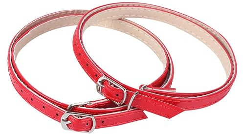 Tofficu Cinturini per Scarpe Donna Cinturino alla Caviglia Incrociato in Pu Rosso, Leggeri e Staccabili, Accessori Chic per Tacchi Alti Antiscivolo