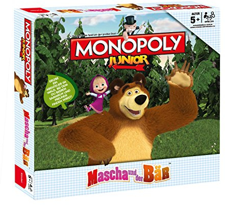 Winning Moves - 44802 - Monopoly Junior Masha und der Bär Spiel Brettspiel für Kinder