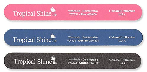 Tropical Shine 8.5 Inches Nail Files For Natural and Acrylic Nails. 3 pcs.