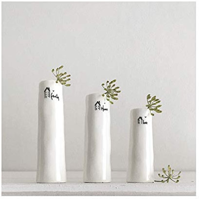 East of India Trio Of Bud Vases - Home, Family, Love