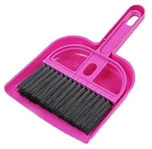 Mini-Kehrschaufel-Set, tragbare Kunststoffbürste, Reinigungs-Kehrschaufel für die Käfigreinigung von Tieren, Meerschweinchen, Kaninchen, Hamstern, Reptilien (rot)