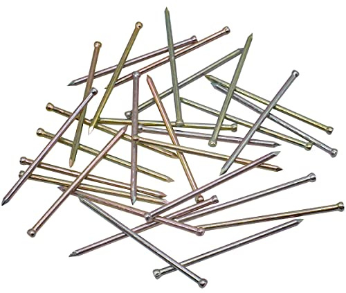 Confezione da 50 chiodi di finitura a testa piccola da 1,6 x 40 mm, in acciaio zincato, chiodi per la lavorazione del legno (50, 1,6 x 40 mm)