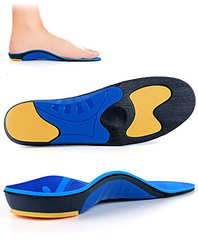 TOPSOLE Orthotic Insoles for Women Men, Plantar Fasciitis Arch Support Shoe Inserts for Flat Feet,Foot Pain, High Arches,OverPronation,Metatarsalgia,Heel Pain (UK-9-28cm, Blue)