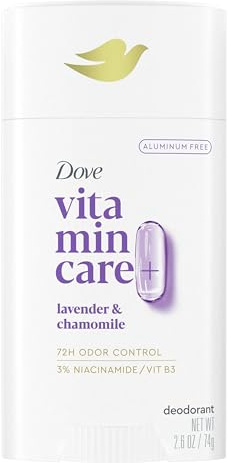 Dove VitaminCare+ Aluminum Free Deodorant Stick for 72H Odor Protection Lavender & Chamomile Breathable Deodorant for Women 2.6 oz