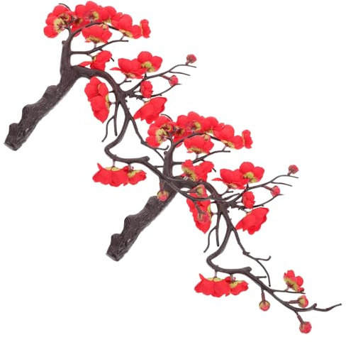 FONDOTIN 2pièces Bouquet De Fleurs Artificielles De Prunier Branches Simulées pour Décoration Intérieure Événements Et Mariages Effet Réaliste Entretien