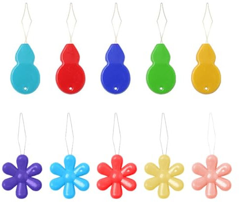 UCLEVER 10 Piezas enhebradores de Aguja, Forma de Flor de Calabaza para Coser a Mano Punto de Cruz reparación de Ropa (Color al Azar)