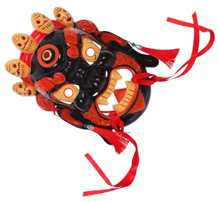 Toddmomy Handgjord Tibetansk med Lätt Vikt och Handkarvade Detaljer Traditionell Kinesisk Festmask för Cosplay Tempelfester och Kulturella Rollspelstillfällen