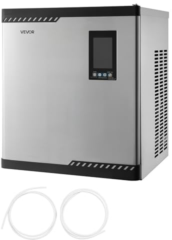 VEVOR Istillverkningsmaskin 136 kg/dag rostfritt stål ismaskin 500 mm schemalagd självrengörande modulär isbitsmaskin för restauranger hotell (endast huvud)