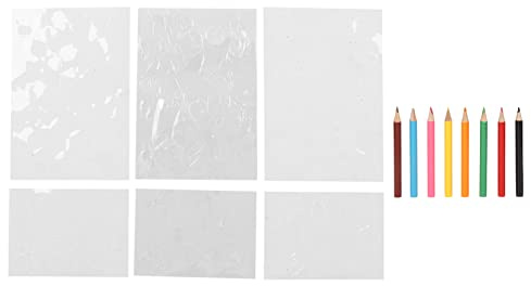 Fdit Flower Heat Shrink Paper, DIY Shrink Film Paper with 8 Color Pencils for Handmade Jewelry Keychains Ornament and Present