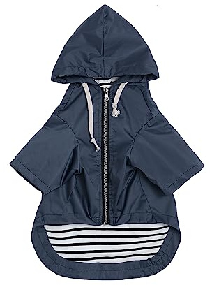 Morezi Veste pour Chien avec Fermeture éclair, étanche à la Pluie et à l'eau, Cordon de Serrage réglable, Design de Poche, Taille XS à XXL-Bleu-M