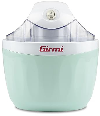 Girmi GH02 Heladera, Capacidad 1L, Recipiente extraíble, Prepara helado casero en solo 30 minutos, Verde agua