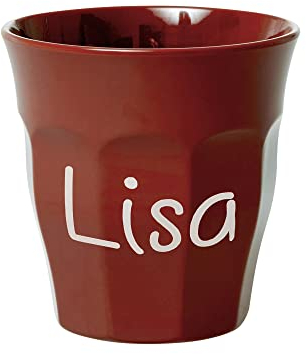 Elfenstall Rice Becher mit Wunsch-Namen personalisiert - zu Nikolaus, Weihnachten oder Geburtstag (Braun)