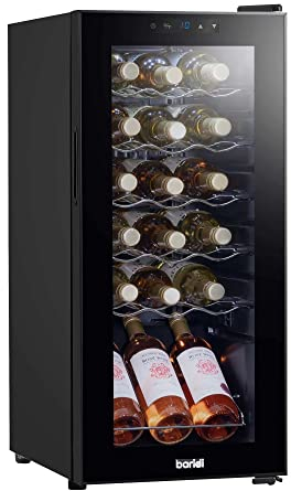 Dellonda Baridi 18 Bottle Wine Cooler Fridge with Digital Touch Screen Controls & LED Light, Black - DH6