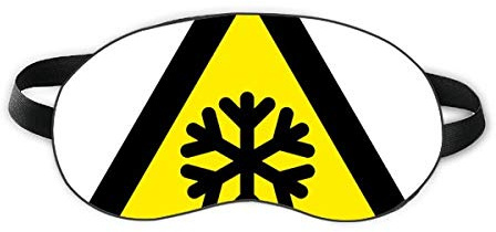 Warning Symbol Yellow Black Snow Road Icing Triangle Sleep Eye Shield Soft Night Blindfold Shade Cover