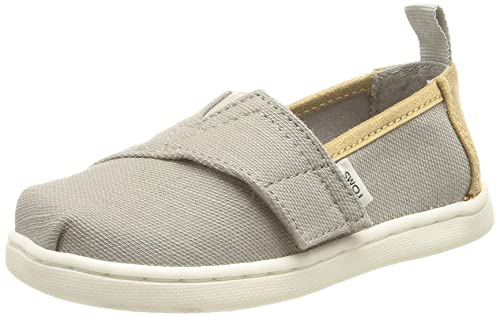 TOMS Boy's Unisex Kids Tiny Alpargata Loafer Flat, Grey Brown, 3 UK Child