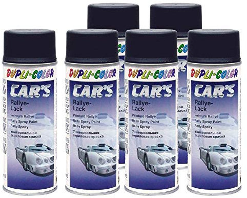 Duplicolor Car's Rallye Lack Lackspray schwarz glänzend 6X 400 ml.