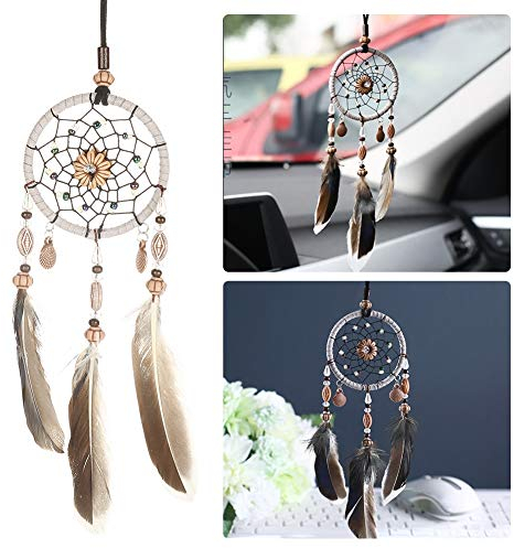 Traumfänger für Auto und Haus - Dekorative Feder Traumfänger mit Indischem Design
