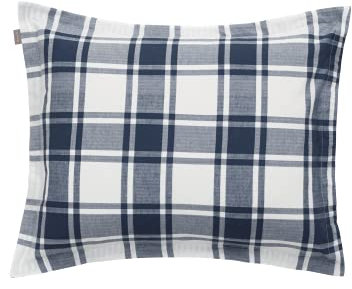 GANT Flannel Check Kopfkissenbezug einzeln Farbe Marine Größe 80x80cm kariert Baumwolle Winterbettwäsche