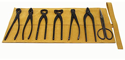 Set di Sette Pezzi di Attrezzi per la Manutenzione della modellazione della Produzione di Arte Floreale e di Giardinaggio Professionale, taglierina per Rami concavi forgiati a Mano per bonsa