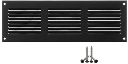 300x100mm Griglie D'Aerazione/Ventilazione in Metallo Antracite - Griglia D'aria con Rete Anti Insetti